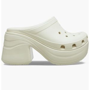 Crocs Classic Siren Platform Clogs 6 - off white